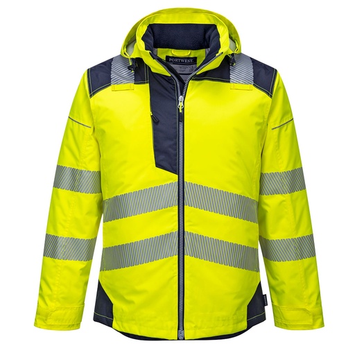 T400 Pw3 Hi-Vis Winter Jacket - Yellow/Navy