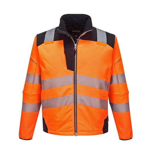 T402 Pw3 Hi-Vis Softshell Jacket - Orange/Black