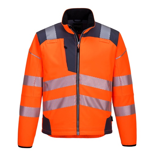 T402 Pw3 Hi-Vis Softshell Jacket - Orange/Grey