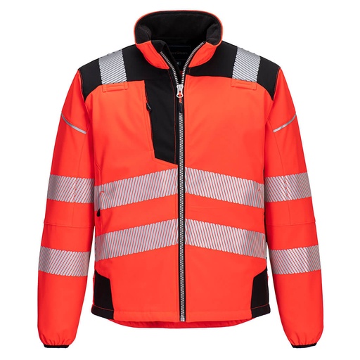 T402 Pw3 Hi-Vis Softshell Jacket - Red/Black