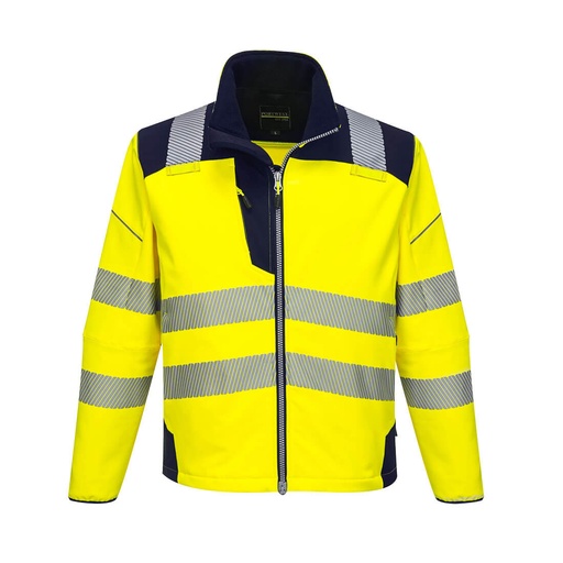 T402 Pw3 Hi-Vis Softshell Jacket - Yellow/Navy