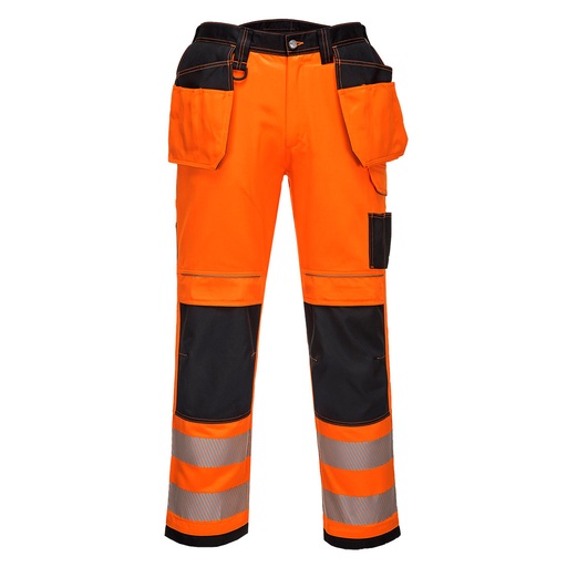 T501 Pw3 HiVis Holster Work Trouser - Orange/Black