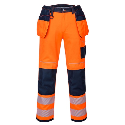 T501 Pw3 HiVis Holster Work Trouser - Orange/Navy