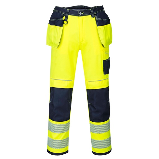 T501 Pw3 HiVis Holster Work Trouser - Yellow/Navy