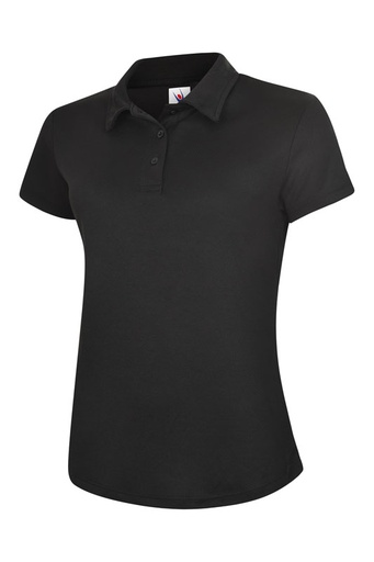 Uneek 128 Ladies Super Cool Polo - Black