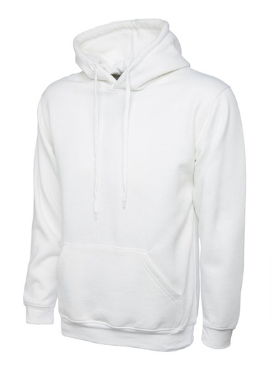 Uneek 502 Classic Hooded Sweatshirt - White