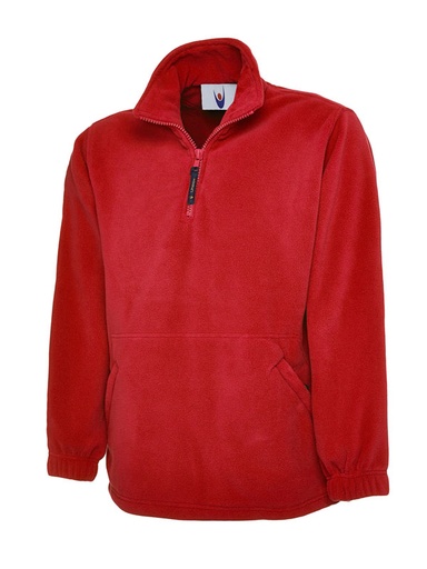 Uneek 602 Premium 1/4 Zip Micro Fleece Jacket - Red