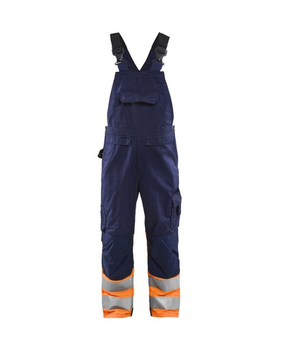 Blaklader 266218008953 Hi-Vis Bib overall - Navy Blue/Orange