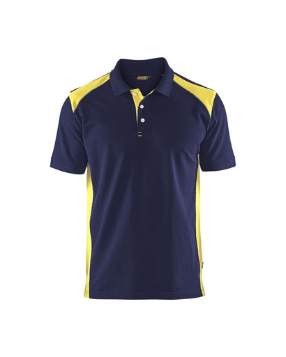 Blaklader 332410508933 Polo shirt - Navy Blue/Hi-Vis Yellow