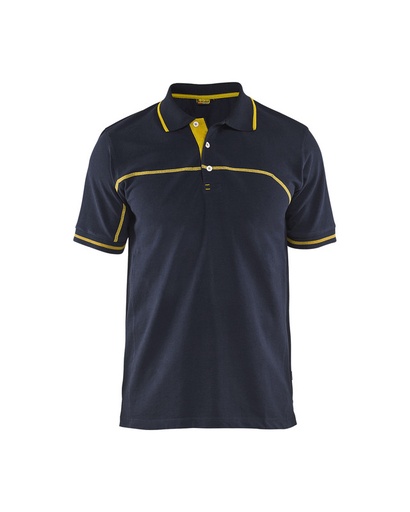 Blaklader 338910508635 Polo shirt - Dark Navy/Yellow