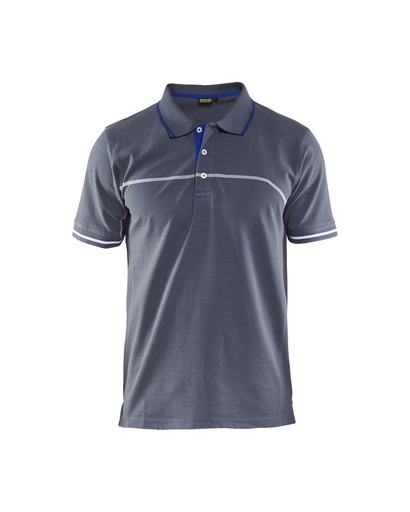 [Blaklader 338910509485] Blaklader 338910509485 Polo shirt - Grey/Cornflower Blue