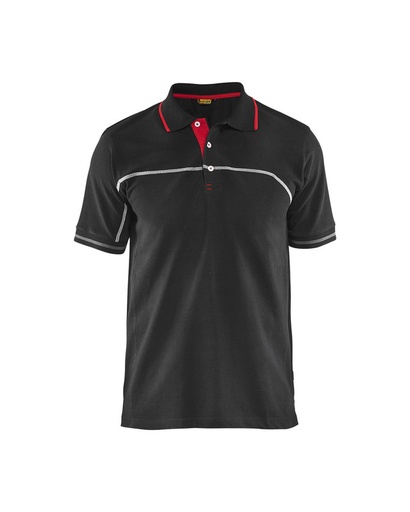 Blaklader 338910509956 Polo shirt - Black/Red