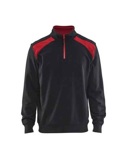 Blaklader 335311589956 Half-zip 2-tone sweatshirt - Black/Red