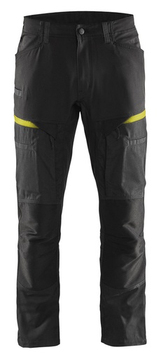 Blaklader 145618459933 Service trousers with stretch - Black/Hi-Vis Yellow