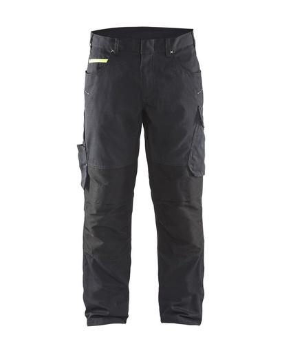 Blaklader 149513309933 Service Trousers with Stretch - Black/Hi-Vis Yellow