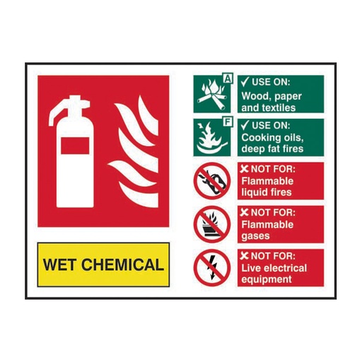 [HBS 14353] Fire extinguisher composite - Wet chemical - SAV (200 x 150mm)