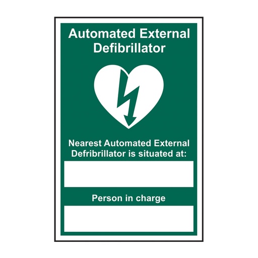 [HBS 14650] Automated External Defibrillator Nearest - SAV (200 x 300mm)