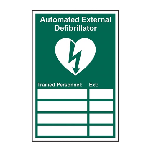 [HBS 14648] Automated External Defibrillator Trained Personnel- SAV (200 x 300mm)