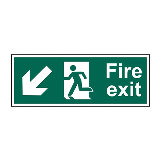 [HBS 12110] Fire exit (Man arrow down/left) - SAV (600 x 200mm)