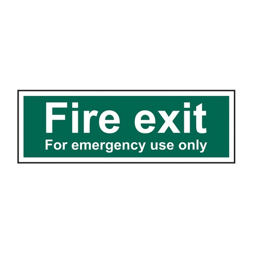 [HBS 14404] Fire exit for emergency use only - SAV (300 x 100mm)