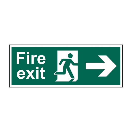 [HBS 14793] Fire exit running man arrow right - FMX D/SIDED (450 x 150mm)