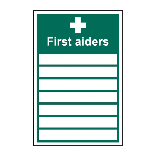 [HBS 14331] First aiders____ - SAV (200 x 300mm)