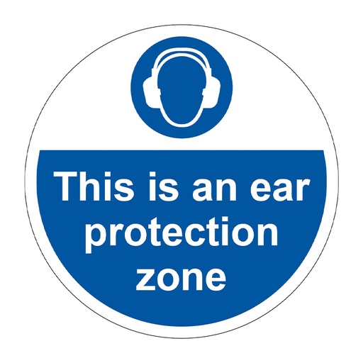 [HBS 13029] 400mm dia. This is an ear protection zone Floor Graphic