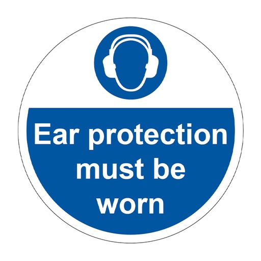 [HBS 16006] Ear Protection Must Be Worn - R9 Floor Graphic (400mm dia.)