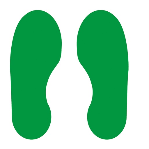 [HBS 16058] Green Footprints - R9 Floor Signals (300mm x 100mm) 5 Pairs