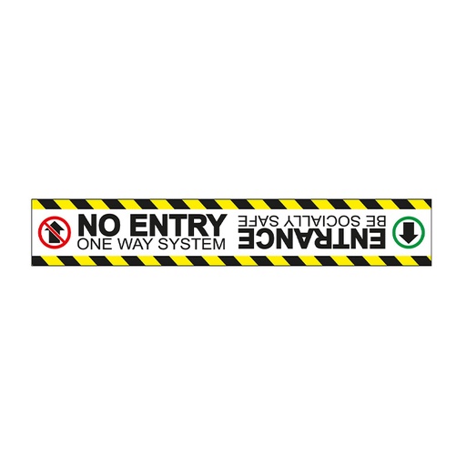 [HBS 16086] No Entry One Way System - R9 Floor Graphic (600mm x 100mm)