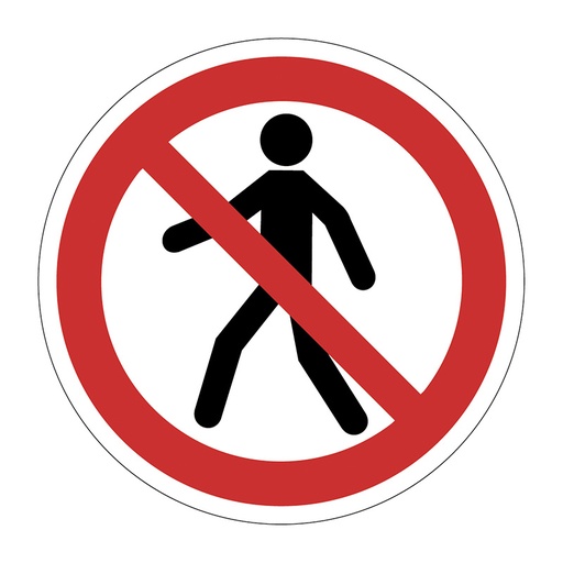 [HBS 16021] No Pedestrian Access Symbol - R9 Floor Graphic (400mm dia.)