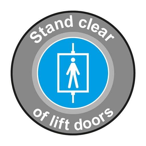 [HBS 16010] Stand Clear Of Lift Doors - R9 Floor Graphic (400mm dia.)