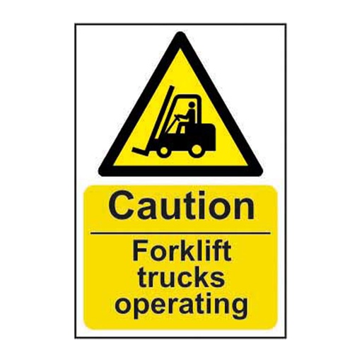 [HBS 11131] Caution Fork lift trucks operating - SAV (200 x 300mm)