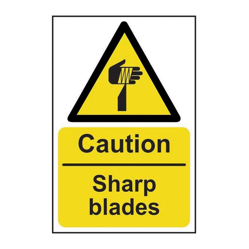 [HBS 13987] Caution Sharp blades - SAV (200 x 300mm)