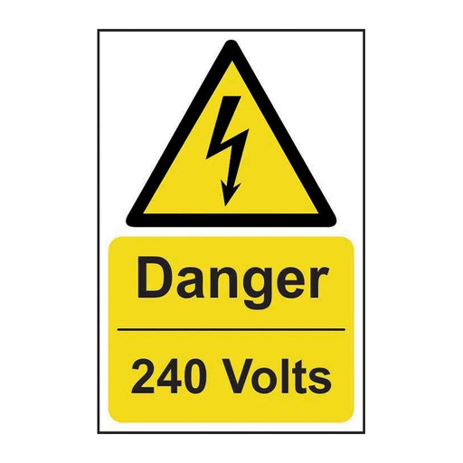 [HBS 11001] Danger 240 volts - SAV (200 x 300mm)