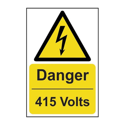 [HBS 11005] Danger 415 volts - SAV (200 x 300mm)