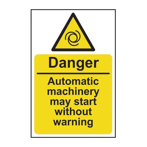 [HBS 11155] Danger Automatic machinery may start - SAV (200 x 300mm)