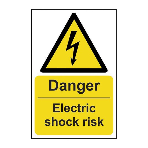 [HBS 11013] Danger Electric shock risk - SAV (200 x 300mm)