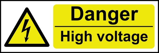 [HBS 11085] Danger High voltage - SAV (300 x 100mm)