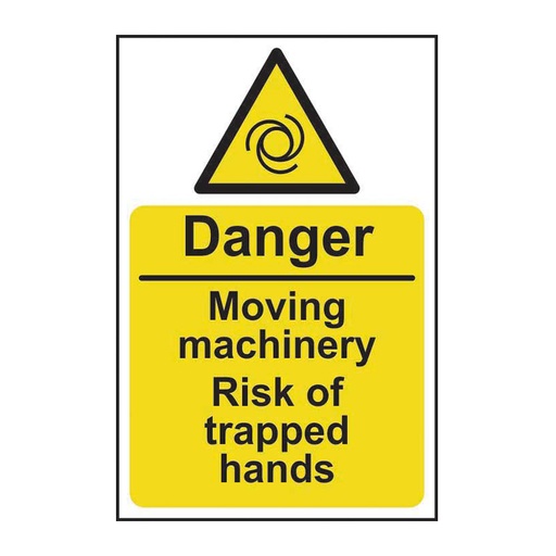 [HBS 11153] Danger Moving machinery risk of trapped hands - SAV (200 x 300mm)