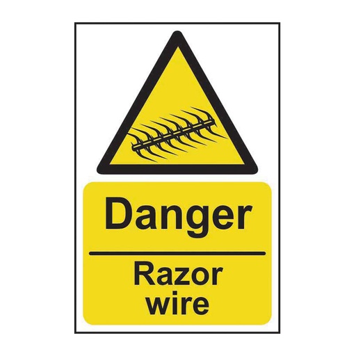 [HBS 11159] Danger Razor wire - SAV (400 x 600mm)