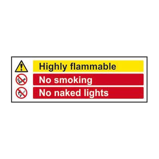 [HBS 14878] Highly flammable No smoking No naked lights - SAV (300 x 100mm)