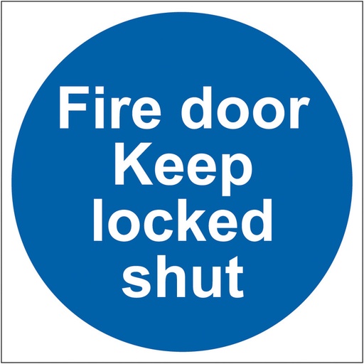 [HBS 0153V10] Fire door Keep locked shut (Multipack of 10) - SAV (100 x 100mm)