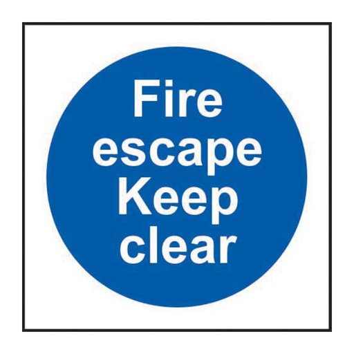 [HBS 11348] Fire escape Keep clear - SAV (100 x 100mm)