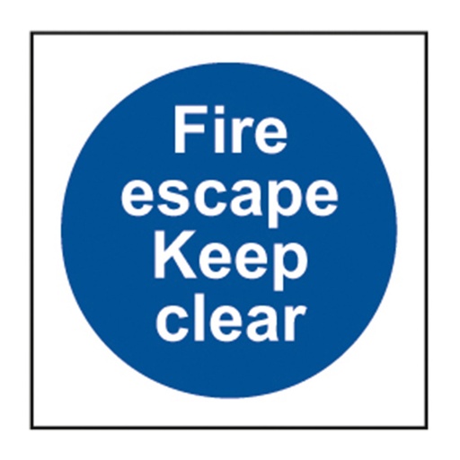 [HBS 11350] Fire escape Keep clear - SAV (150 x 150mm)