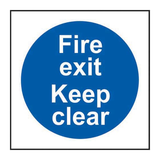 [HBS 11512] Fire exit keep clear - SAV (200 x 200mm)