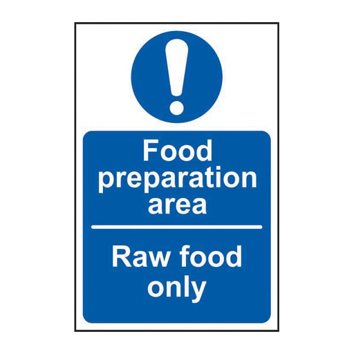 [HBS 11500] Food preparation area Raw food only - SAV (100 x 150mm)