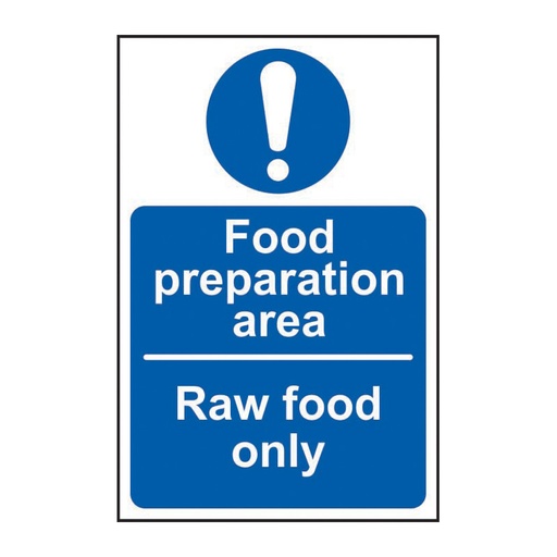 [HBS 14904] Food preparation area Raw food only - SAV (200 x 300mm)