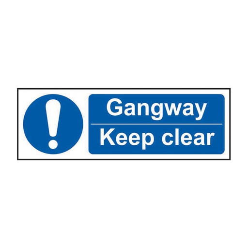 [HBS 11364] Gangway Keep clear - SAV (300 x 100mm)