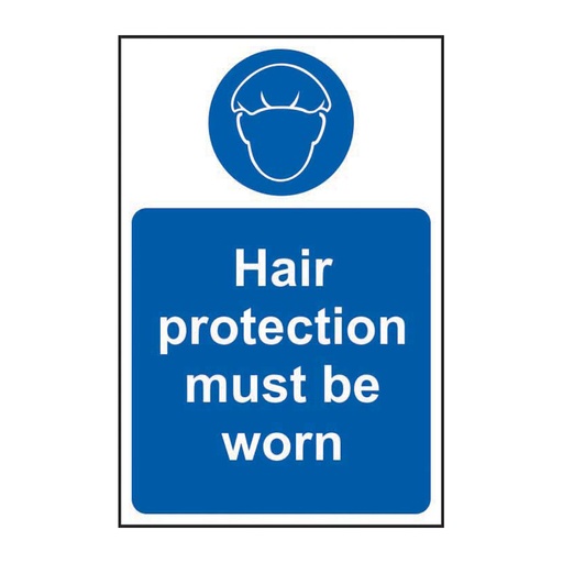 [HBS 11478] Hair protection must be worn - SAV (200 x 300mm)